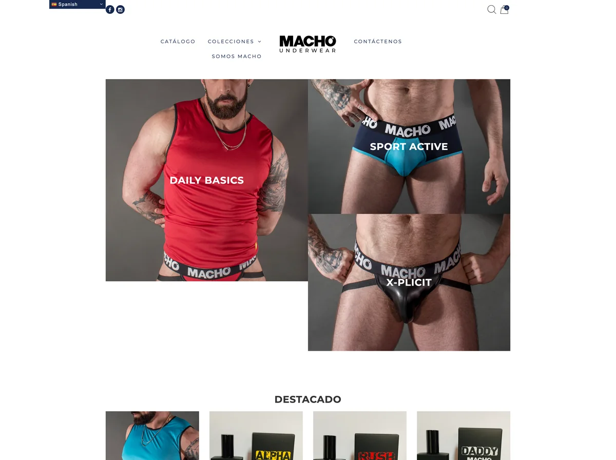 Portada anterior de la tienda, con theme genérico