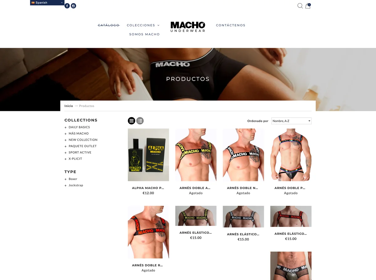 Listado de productos anterior